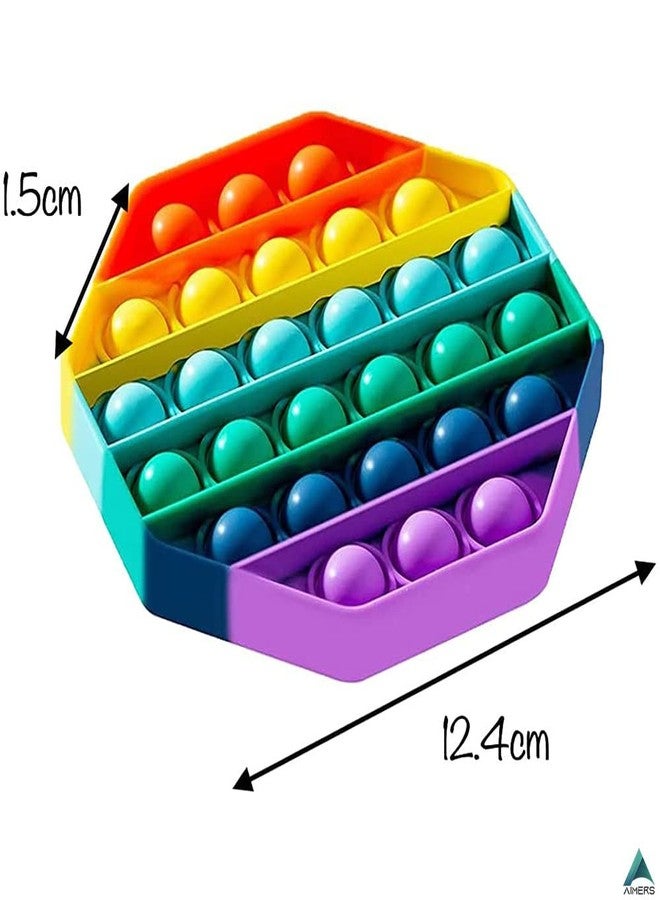 AIMERS Pop up Bubble Sensory Fidget Toy, Autism Special Needs Stress Reliever, Anxiety Relief Toys, Extrusion Bubble Fidget Sensory Toy (Octagon Rainbow) - Image 3